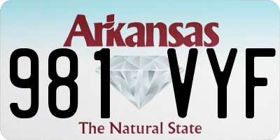 AR license plate 981VYF