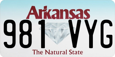 AR license plate 981VYG