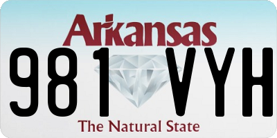 AR license plate 981VYH