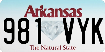 AR license plate 981VYK
