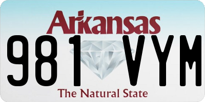 AR license plate 981VYM