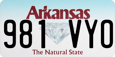 AR license plate 981VYO