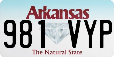 AR license plate 981VYP