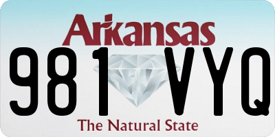 AR license plate 981VYQ