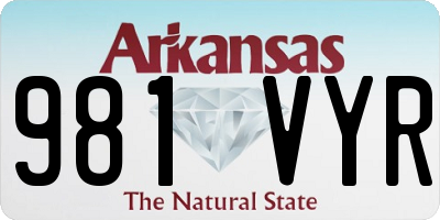AR license plate 981VYR