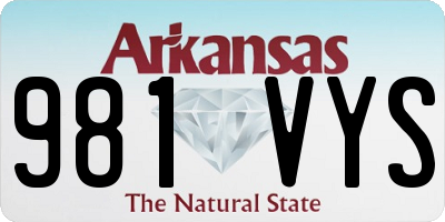 AR license plate 981VYS