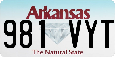 AR license plate 981VYT