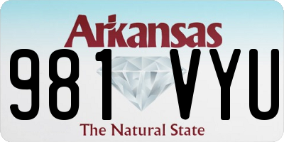 AR license plate 981VYU