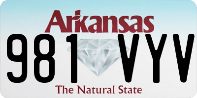 AR license plate 981VYV