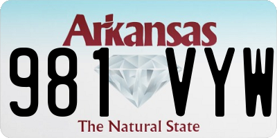 AR license plate 981VYW