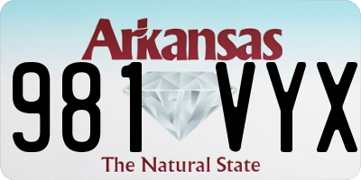 AR license plate 981VYX