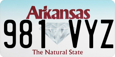 AR license plate 981VYZ