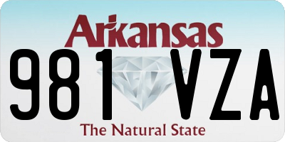 AR license plate 981VZA