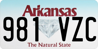 AR license plate 981VZC