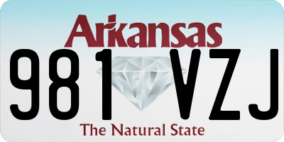 AR license plate 981VZJ