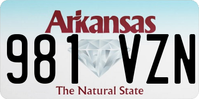 AR license plate 981VZN