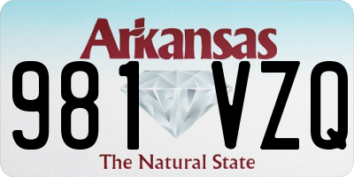 AR license plate 981VZQ