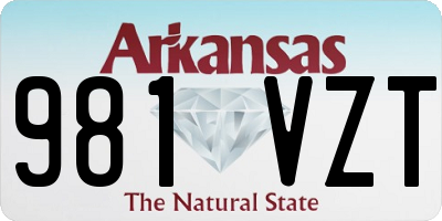 AR license plate 981VZT