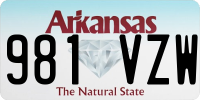 AR license plate 981VZW