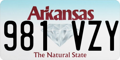 AR license plate 981VZY