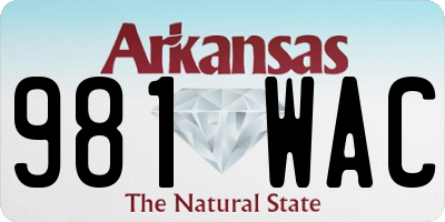 AR license plate 981WAC