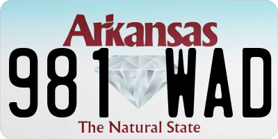 AR license plate 981WAD