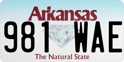 AR license plate 981WAE