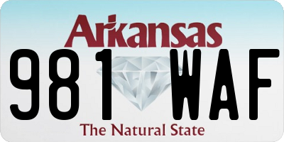 AR license plate 981WAF
