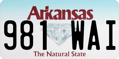 AR license plate 981WAI