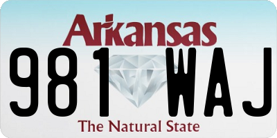 AR license plate 981WAJ