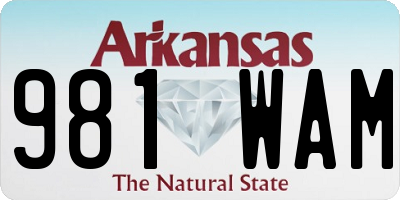 AR license plate 981WAM