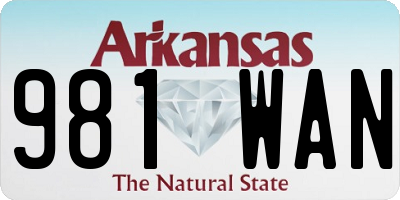 AR license plate 981WAN