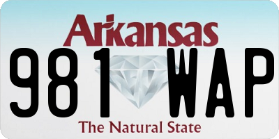 AR license plate 981WAP