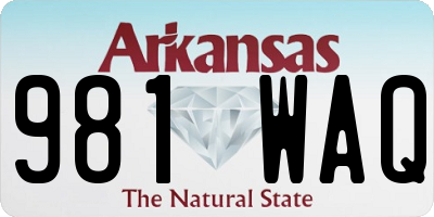 AR license plate 981WAQ