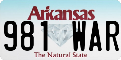 AR license plate 981WAR
