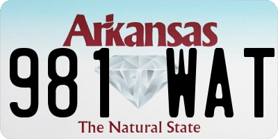 AR license plate 981WAT