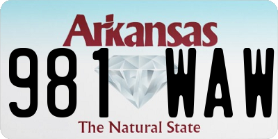AR license plate 981WAW