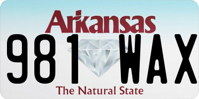 AR license plate 981WAX