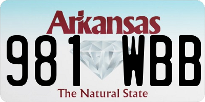 AR license plate 981WBB