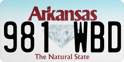 AR license plate 981WBD