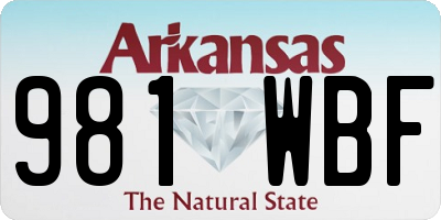 AR license plate 981WBF