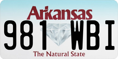AR license plate 981WBI