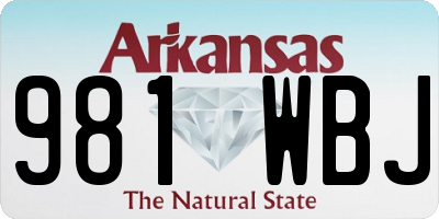 AR license plate 981WBJ