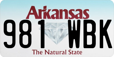 AR license plate 981WBK