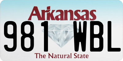 AR license plate 981WBL
