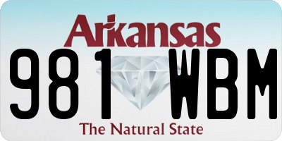 AR license plate 981WBM