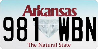AR license plate 981WBN