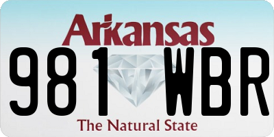 AR license plate 981WBR