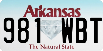 AR license plate 981WBT