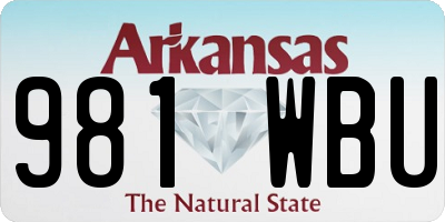 AR license plate 981WBU